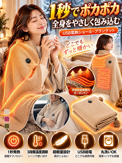 ぬくもり日和｜USBあったかショール